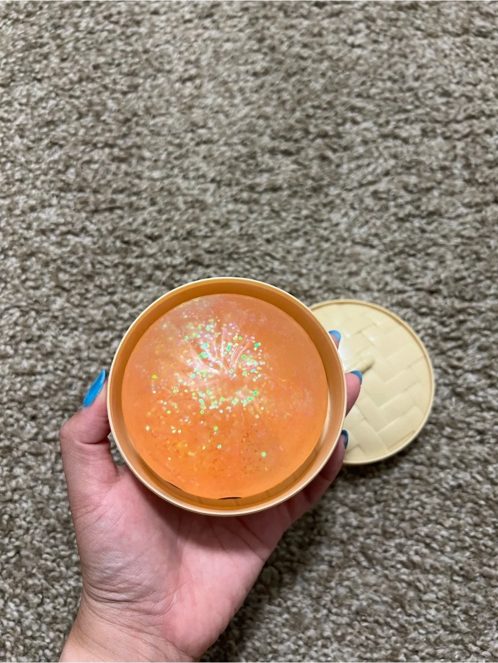 🧡 Orange Glitter Squishy Bun